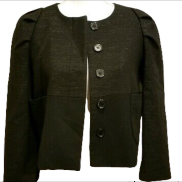 Club Monaco Black Cropped Shimmer Blazer 2 - Picture 1 of 9